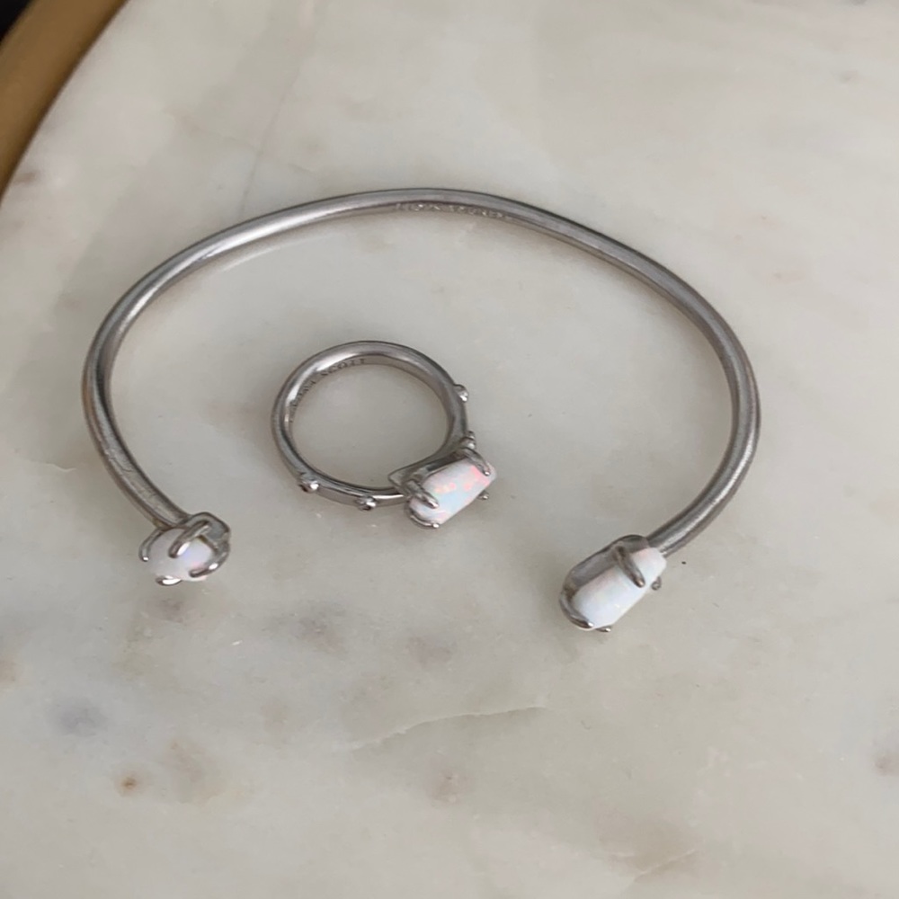 Kendra Scott opal ring and bracelet